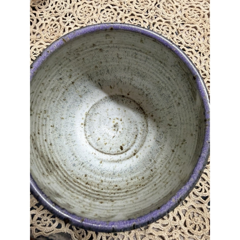 Handmade Studio Pottery Stoneware Bowl | Signed Artisan Ceramic | Blue Speckled - Picture 3 of 7